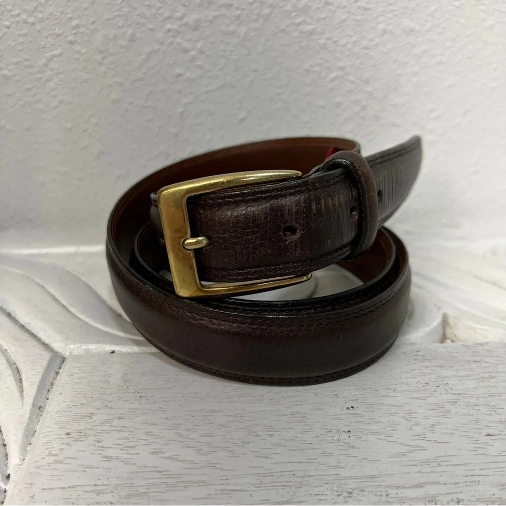 Cole Haan Belt Brown‎ Leather 37-41” hole range